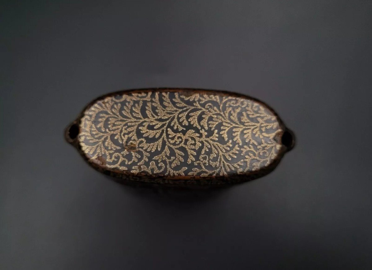 4-box Inro - Sennin Under The Trees - Gold Lacquer And Scales - 19th Century-photo-1