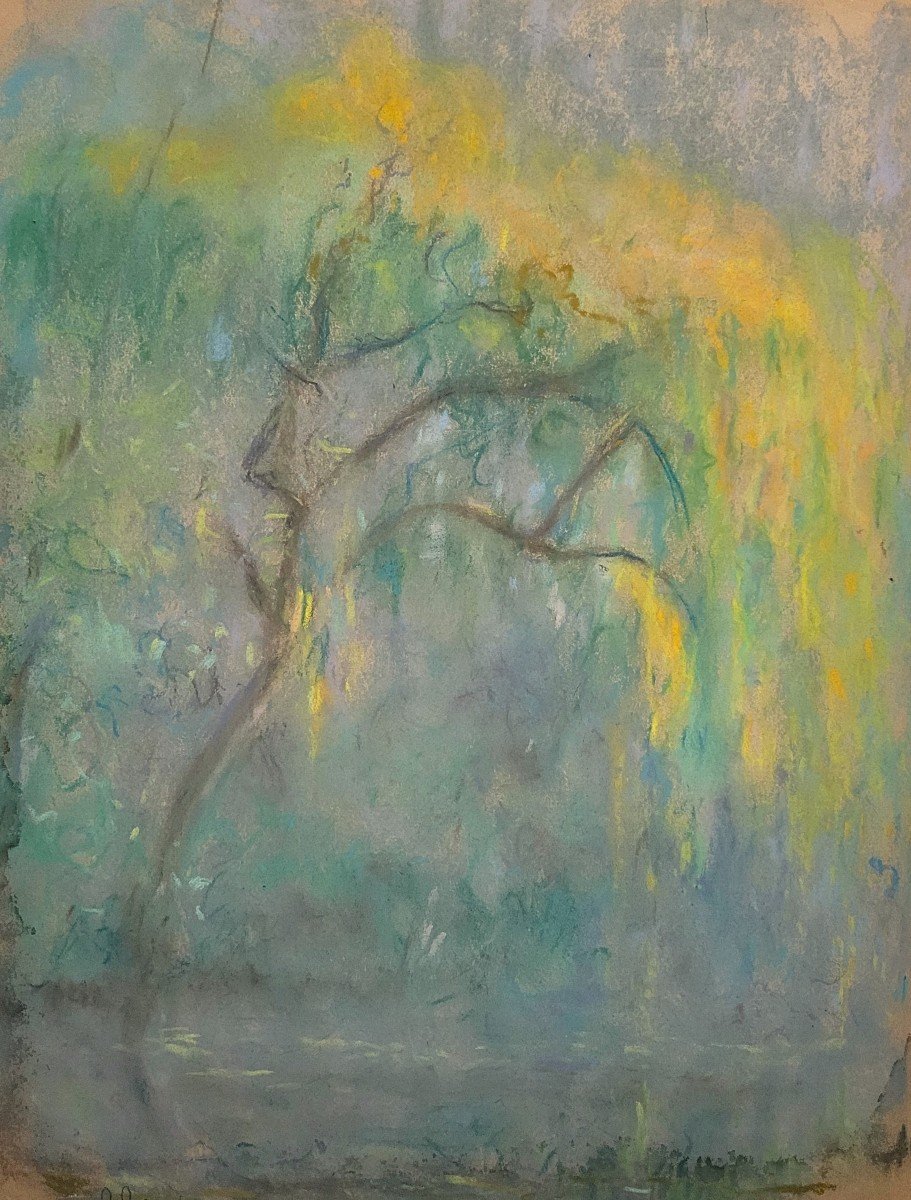 Raymond Thibésart (1874-1968) - Weeping Willow In Flower - Pastel - Framed - Signed