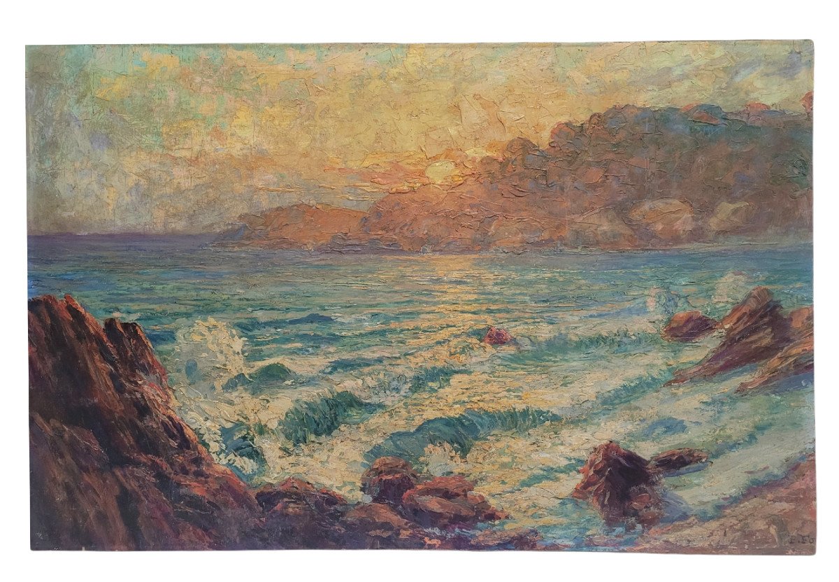 Pierre Forest (1881-1971) - Sunset On The French Riviera-photo-1