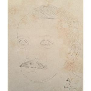 Léonard-tsuguharu Foujita (1886-1968) - Portrait Of Paul Claudel - Engraving