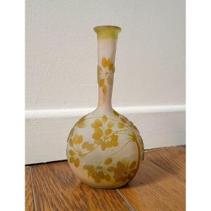 Gallé Soliflore Vase - Umbelliferae Decor - Signed