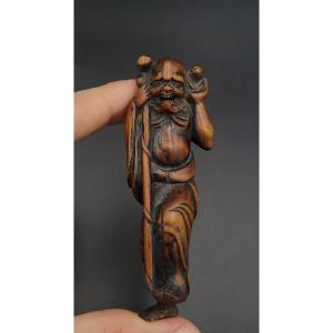 Netsuke - Gama Sennin Au Crapaud - XVIIIème - Bois