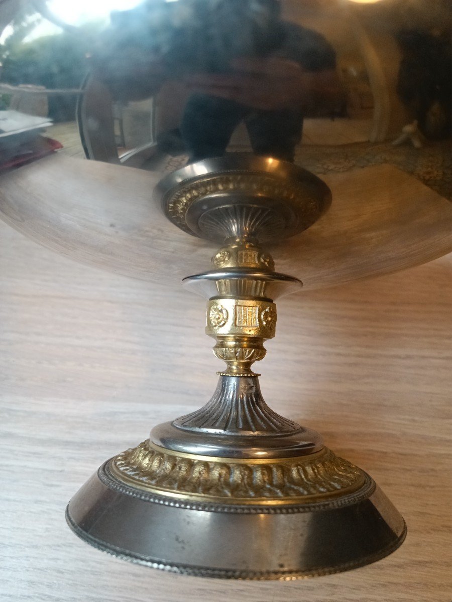 Cup - Centerpiece - Silver And Gilt Bronze - Renaissance - Late 19th C.-photo-3