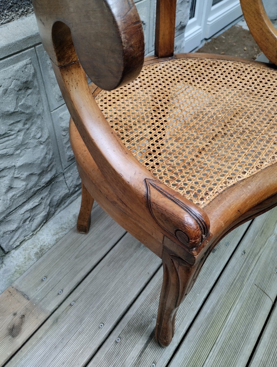 Office Armchair - Walnut - Louis-philippe - V. 1900-photo-3