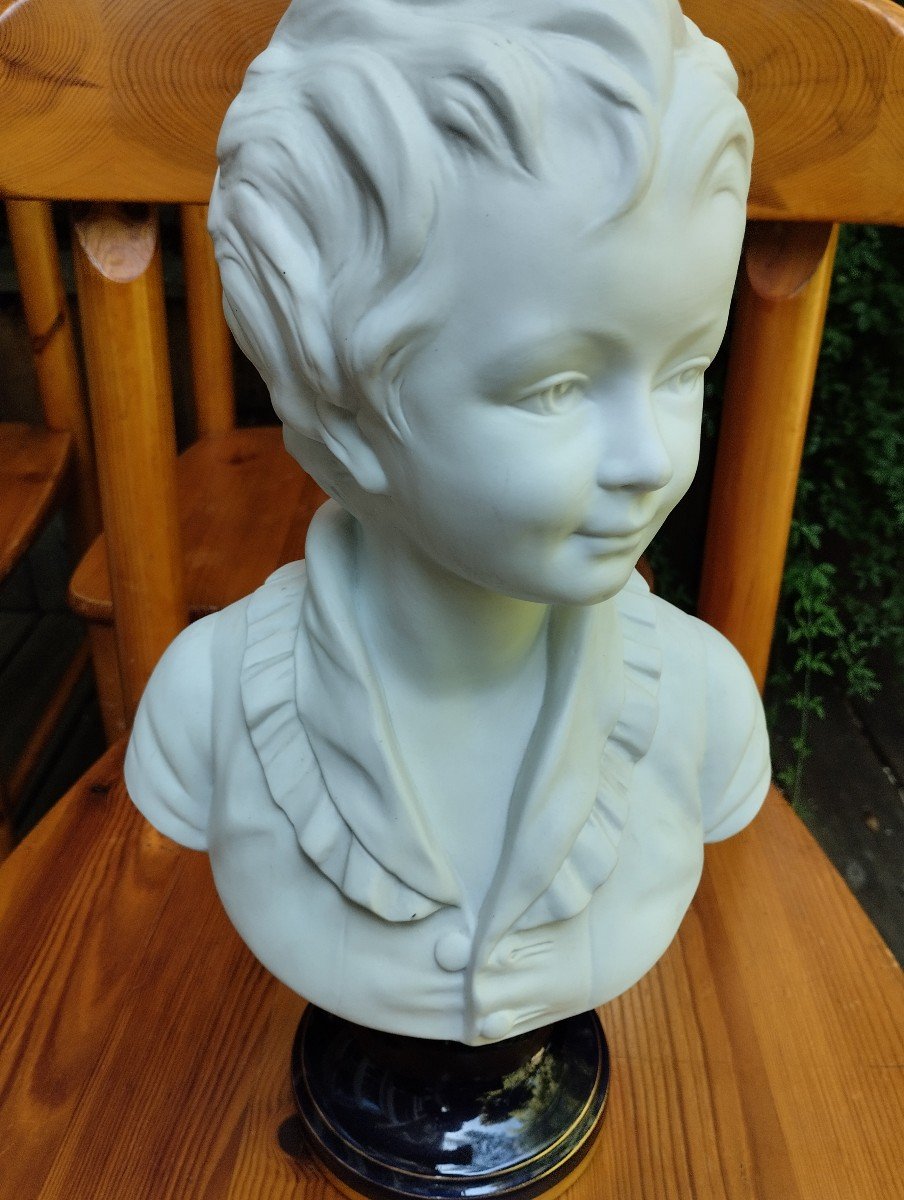 Bust On Pedestal - A. Brongniart- J. A Houdon- Porcelain Biscuit - Limoges - V. 1970.-photo-4