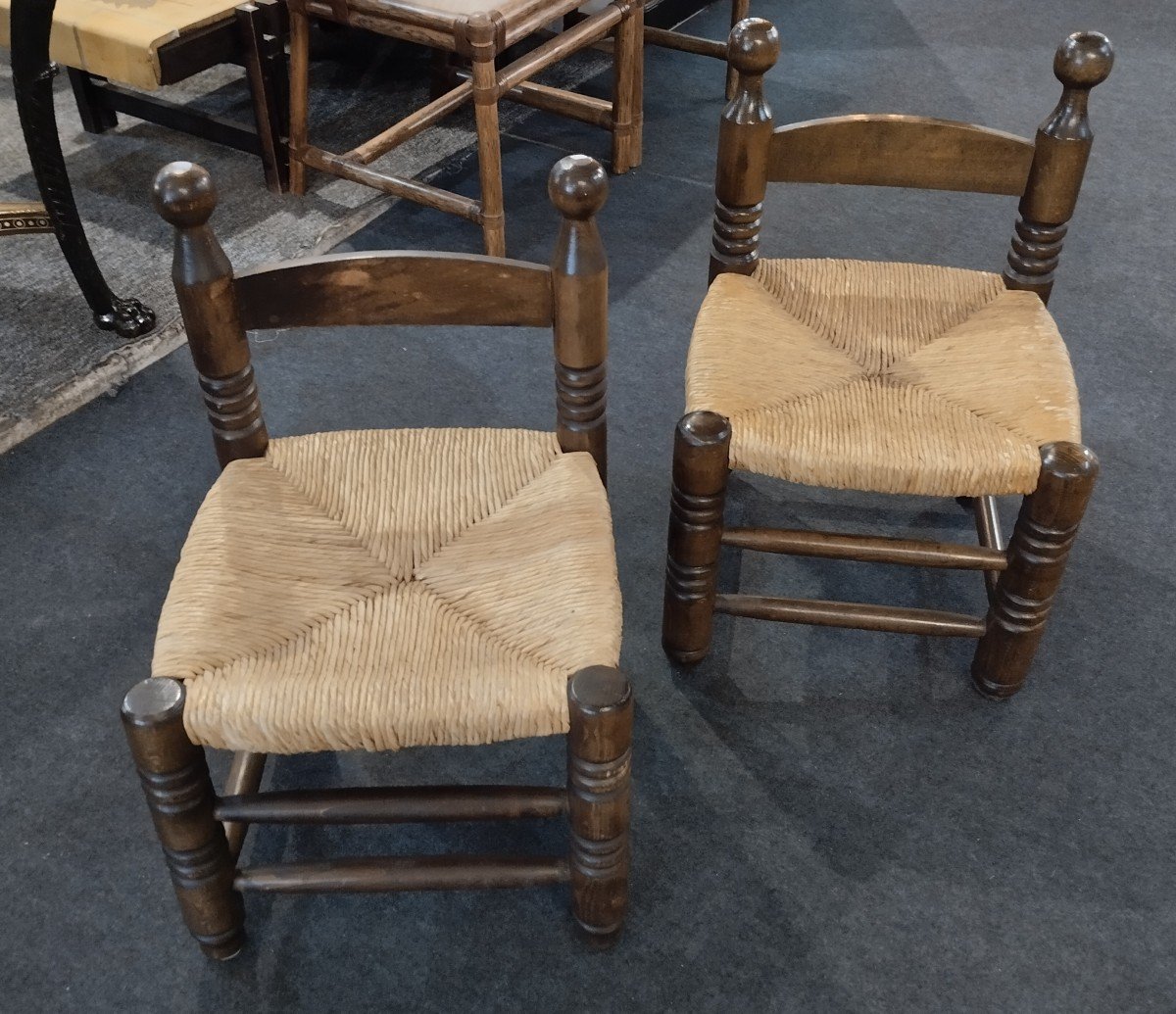 Pair Of Chairs- Brutalist - In The Manner Oh Charles Dudouyt - V. 1940