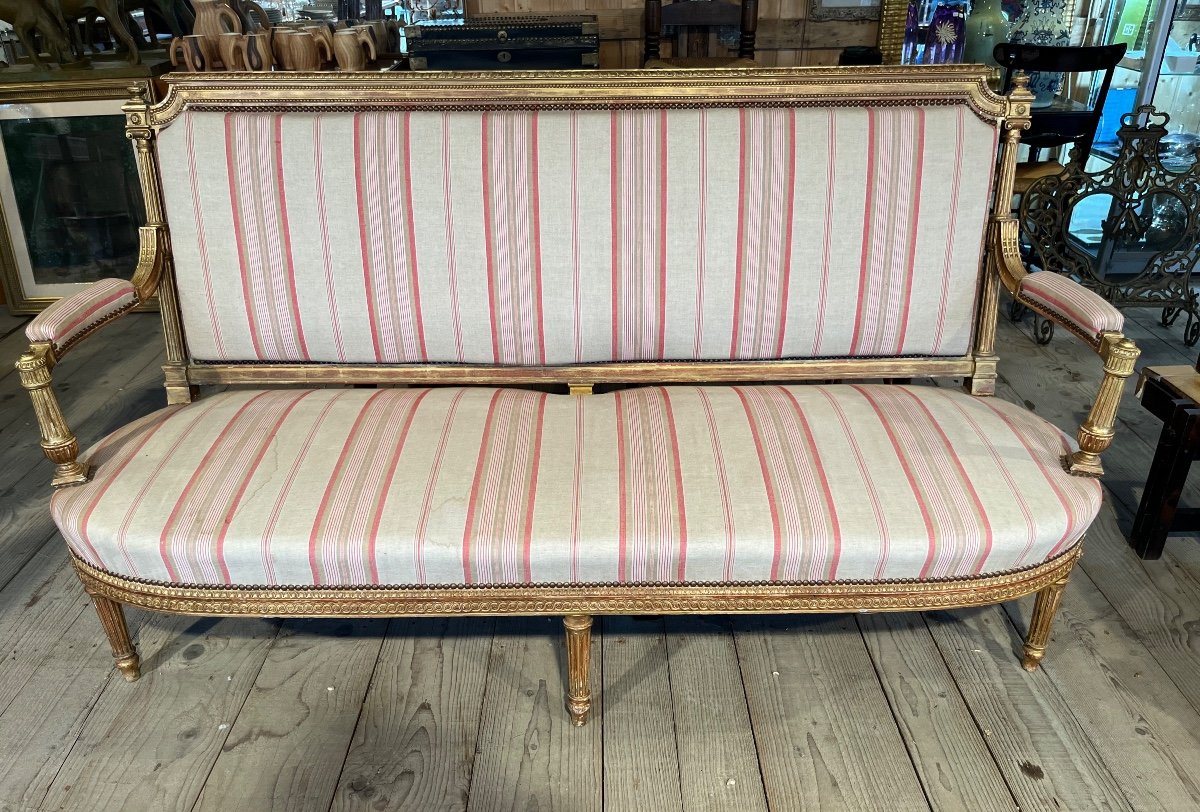 Couch -gilded Wood- Louis XVI- C. 1880.