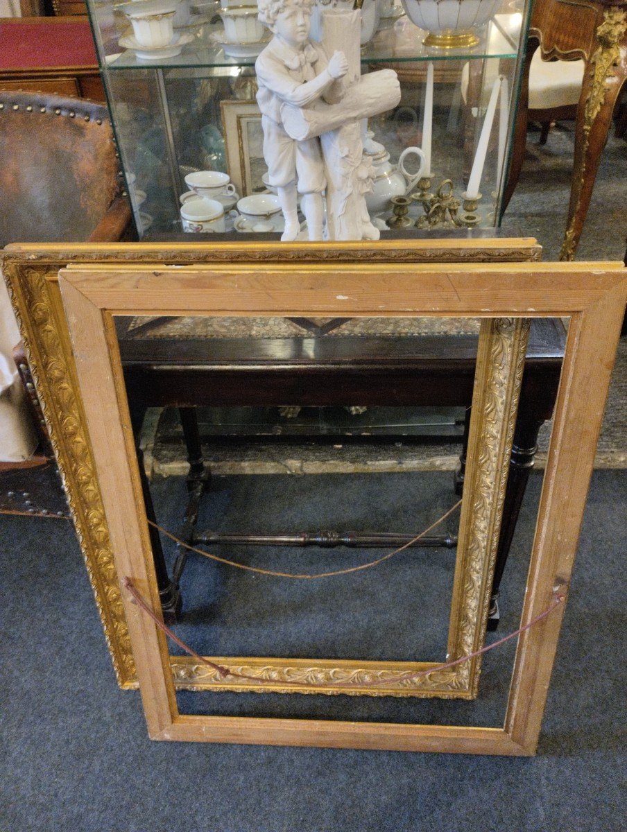 Pair Of Frames - Golden Wood - Art Nouveau - C. 1900.-photo-3