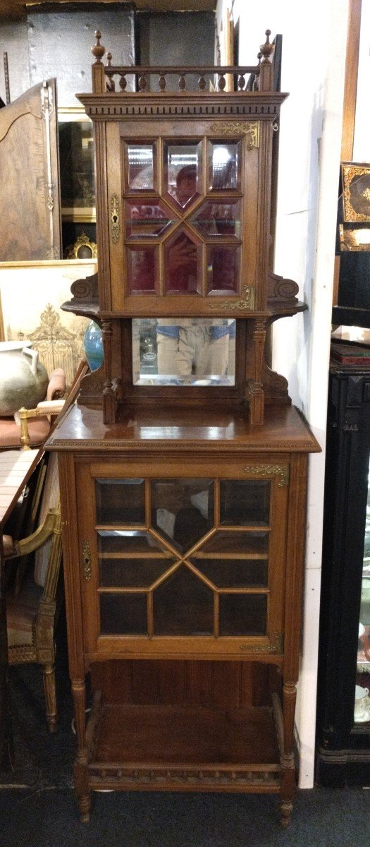 Cabinet - Walnut - Brass - C. 1900.