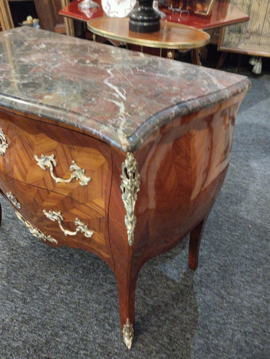 Sauteuse Chest Of Drawers - Rosewood - Louis XV - Late 19th Century.-photo-3