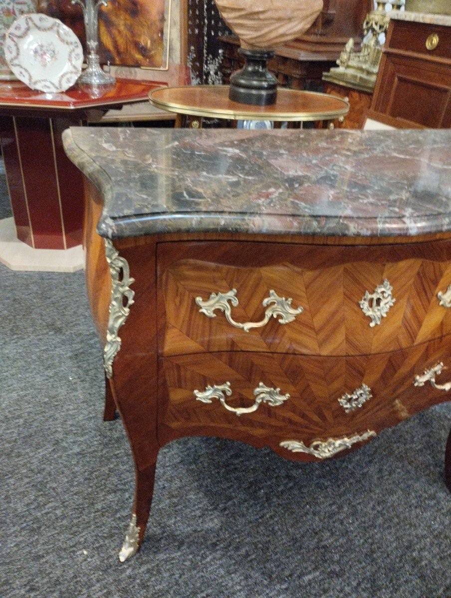 Sauteuse Chest Of Drawers - Rosewood - Louis XV - Late 19th Century.-photo-4