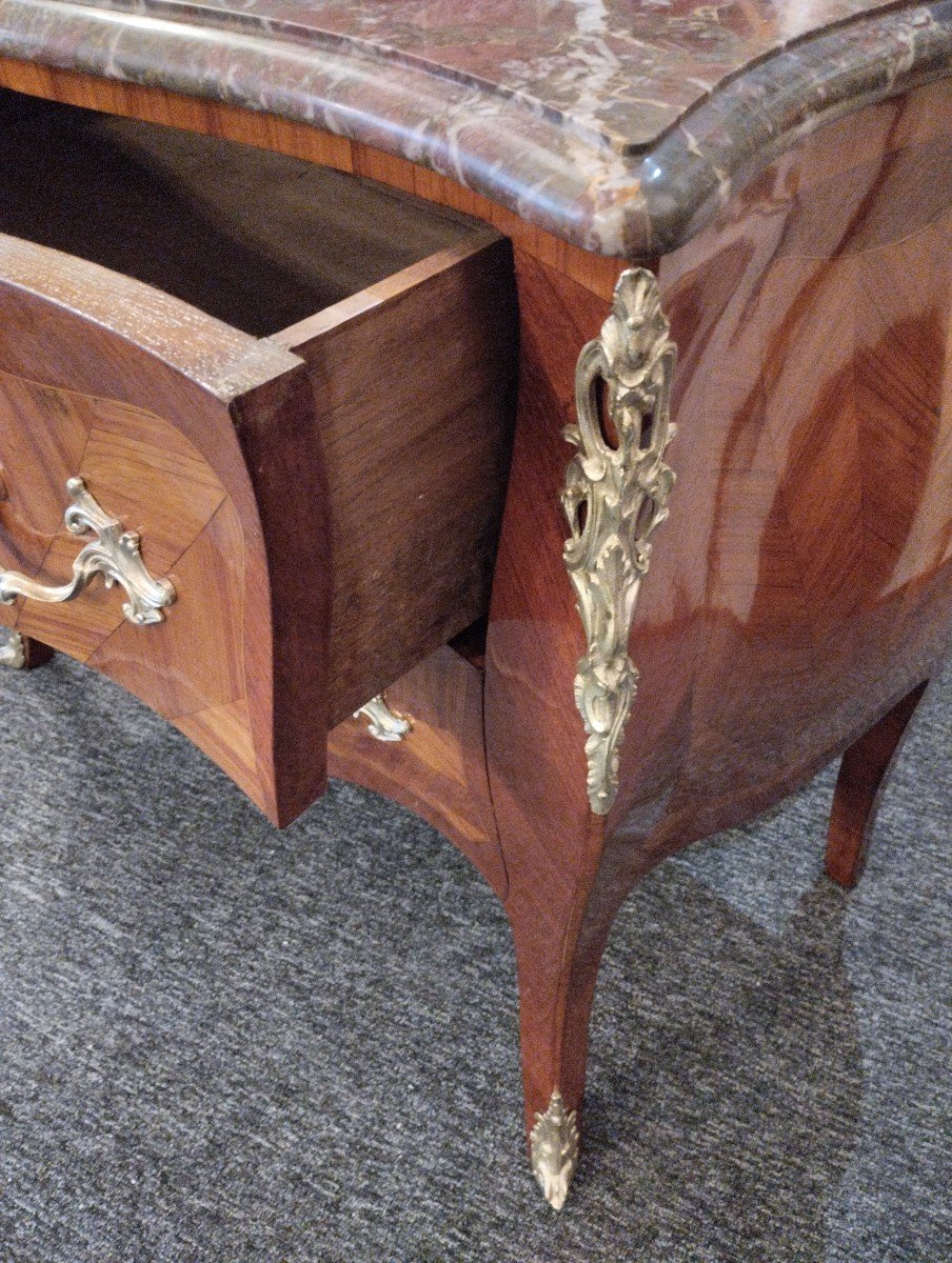 Sauteuse Chest Of Drawers - Rosewood - Louis XV - Late 19th Century.-photo-2