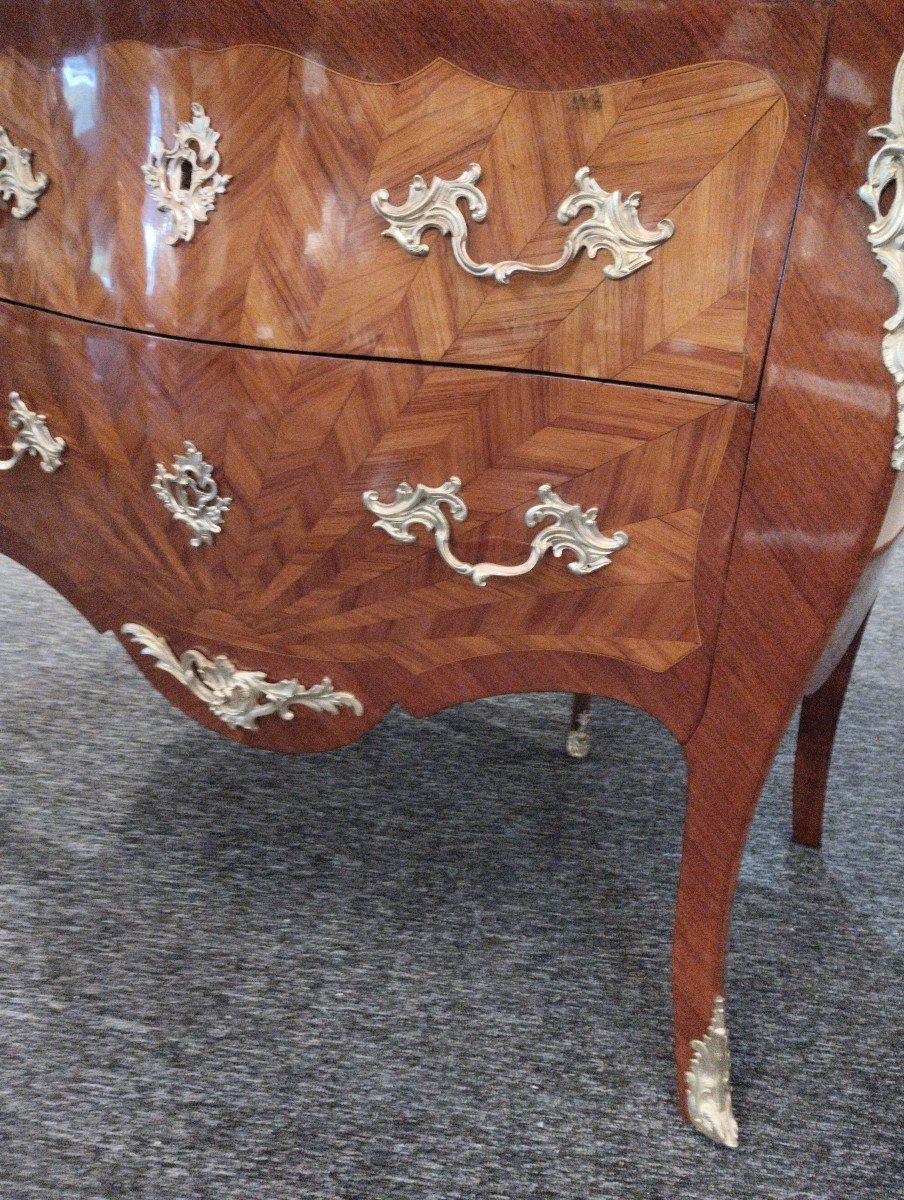 Sauteuse Chest Of Drawers - Rosewood - Louis XV - Late 19th Century.-photo-6