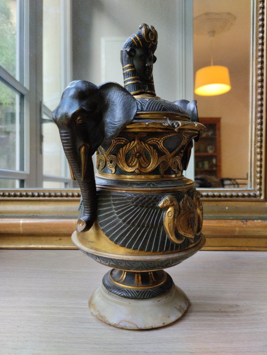 Pot- Couvert - Bronze - Egypte - Giuseppe Parvis - V. 1880.-photo-3