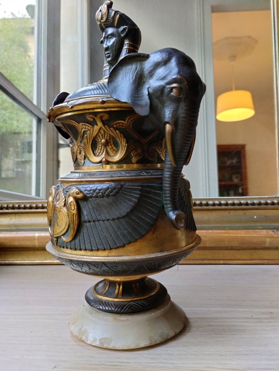 Pot- Couvert - Bronze - Egypte - Giuseppe Parvis - V. 1880.-photo-1