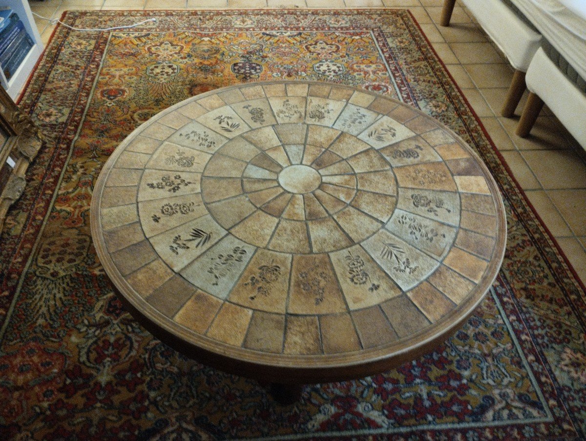 Coffee Table - Herbarium - Ceramic - Raymonde Leduc - V. 1960.-photo-4