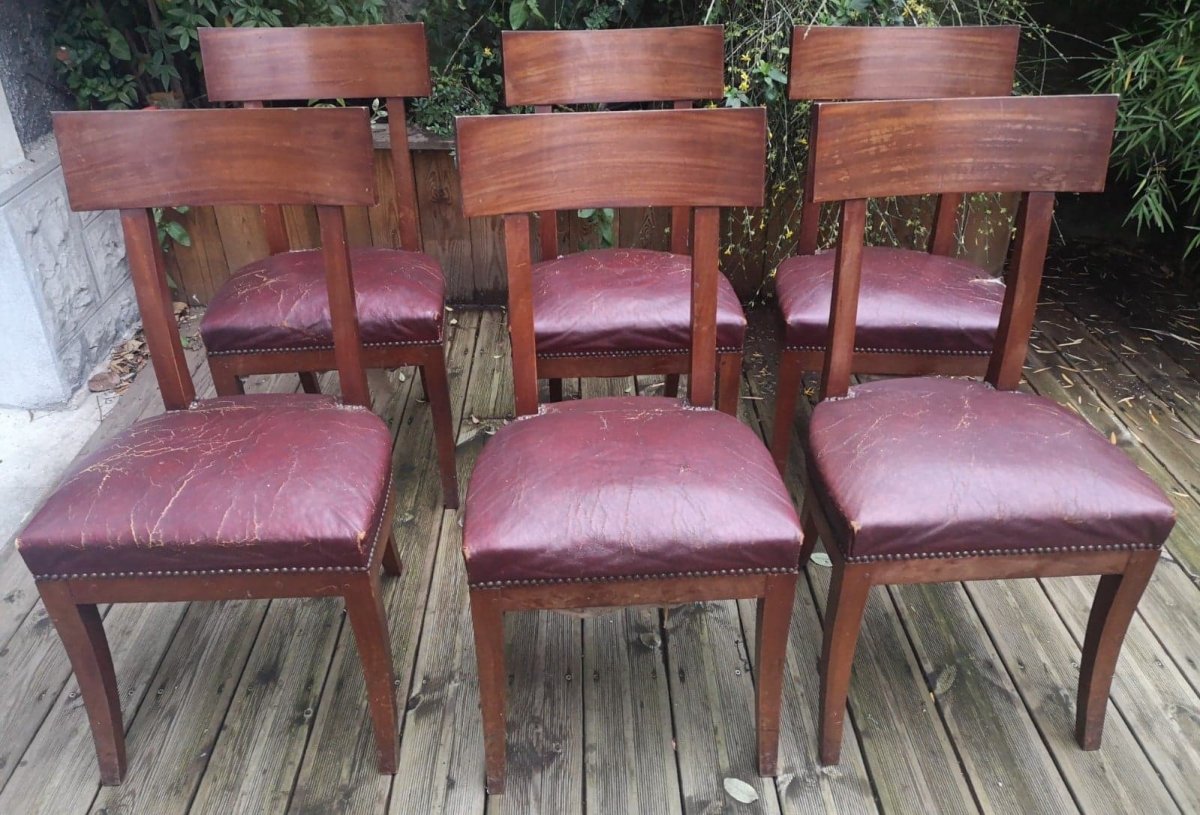 Suite Of Six Chairs- Management Board- Early 20th C.