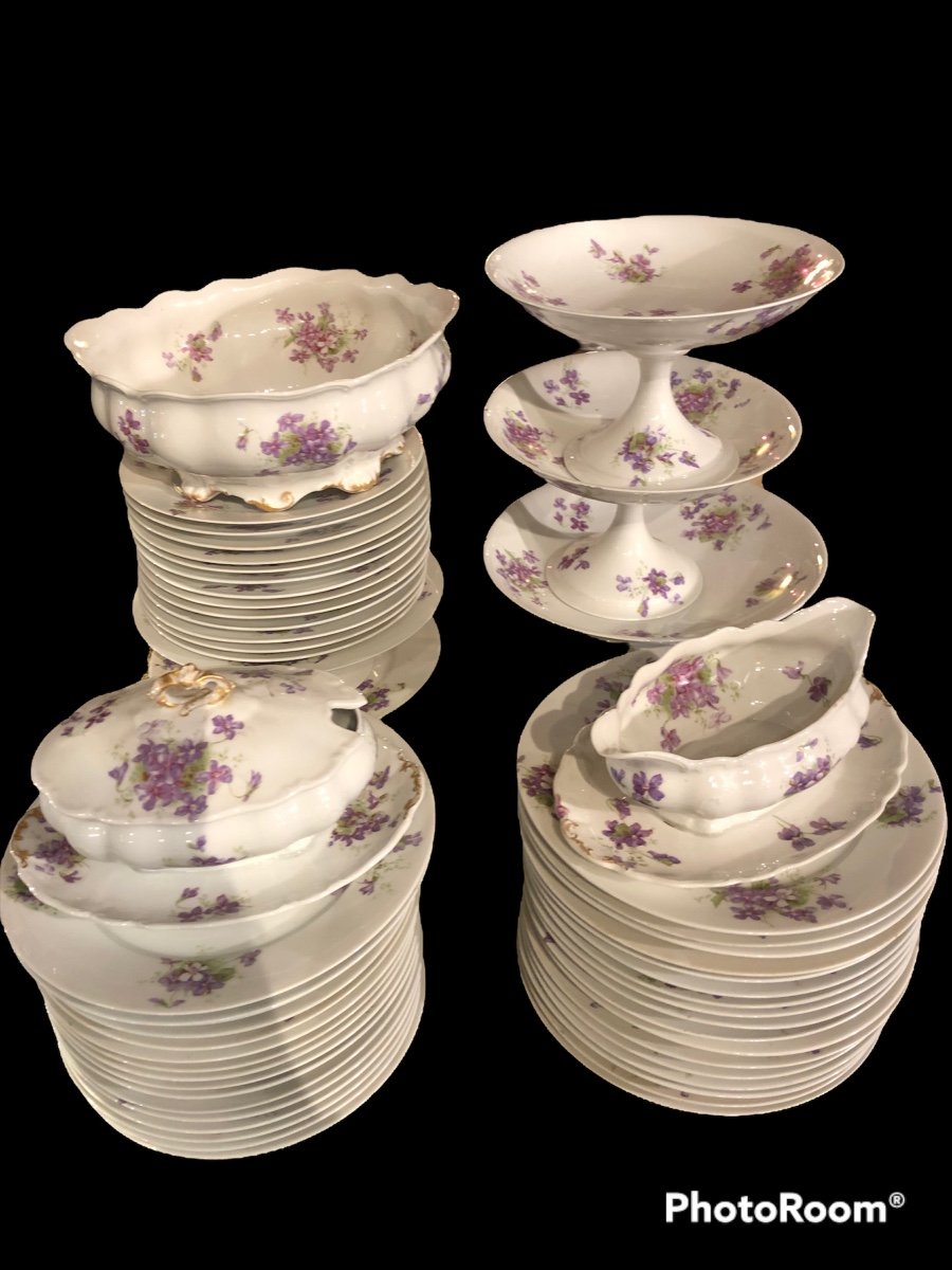 Limoges Porcelain Table Service-william Guérin-xxth Century-photo-3