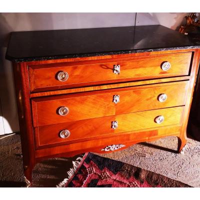 Chest Of Drawers-fruitwood Veneer- Late 19th Century.