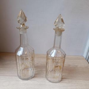 Pair Of Carafes - Crystal - Early XIX E S.