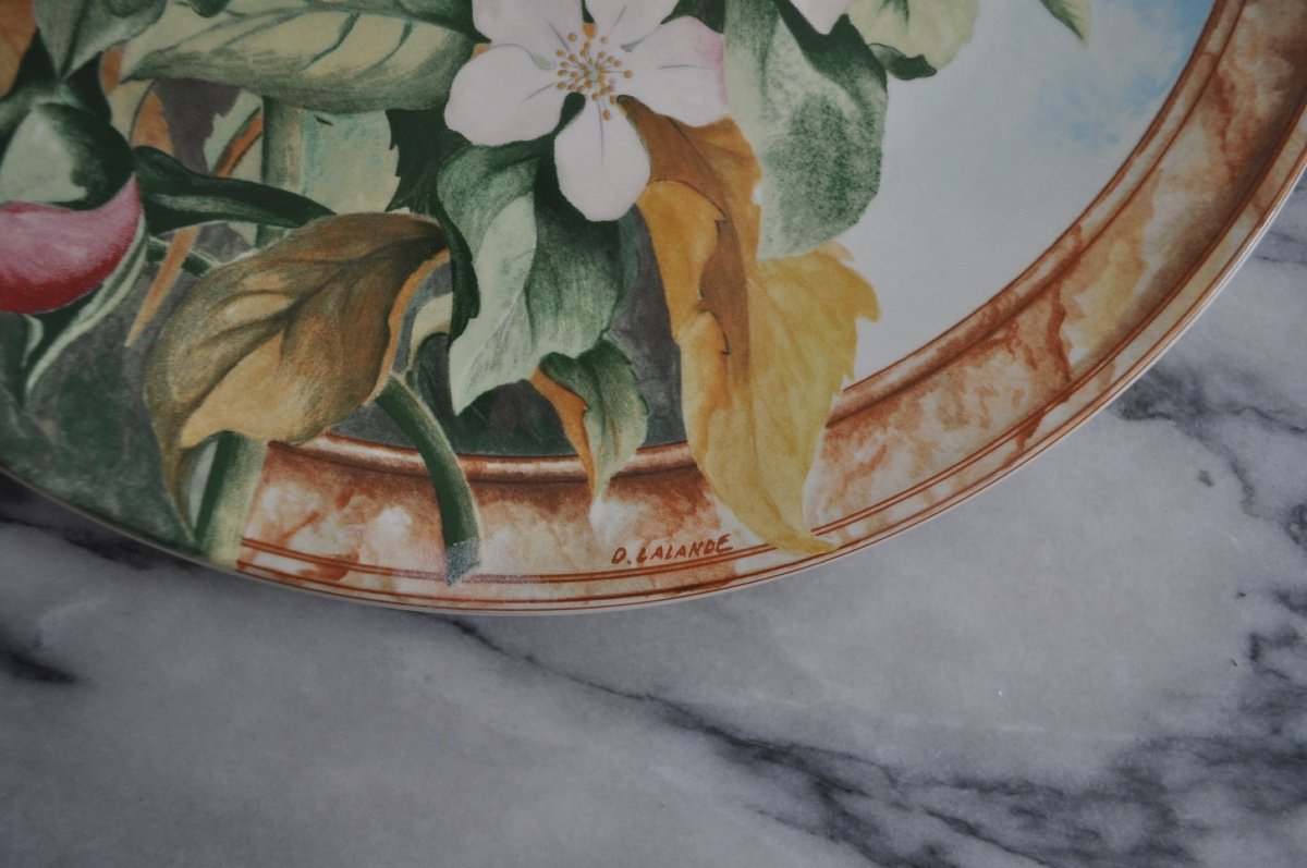 Cake Or Pie Dish In Gien Earthenware Model Volupté Signed Lalande-photo-4