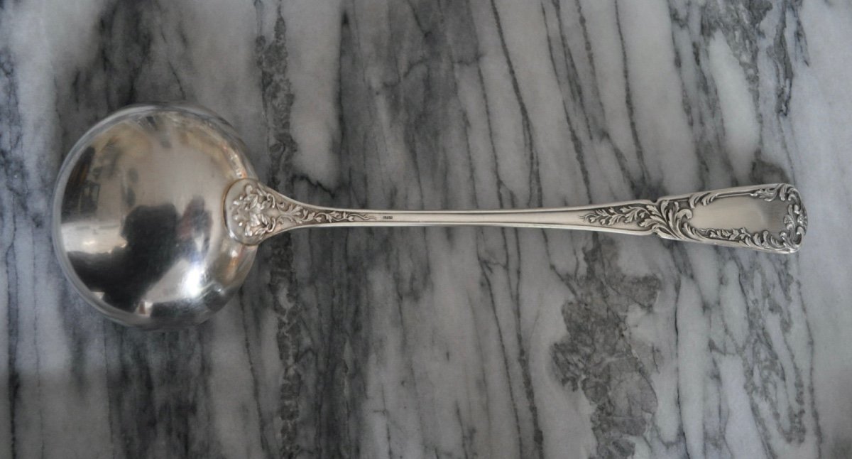 Sfam Housewife In Silver Metal Forks And Spoons Louis XV Rococo Cutlery Service-photo-2