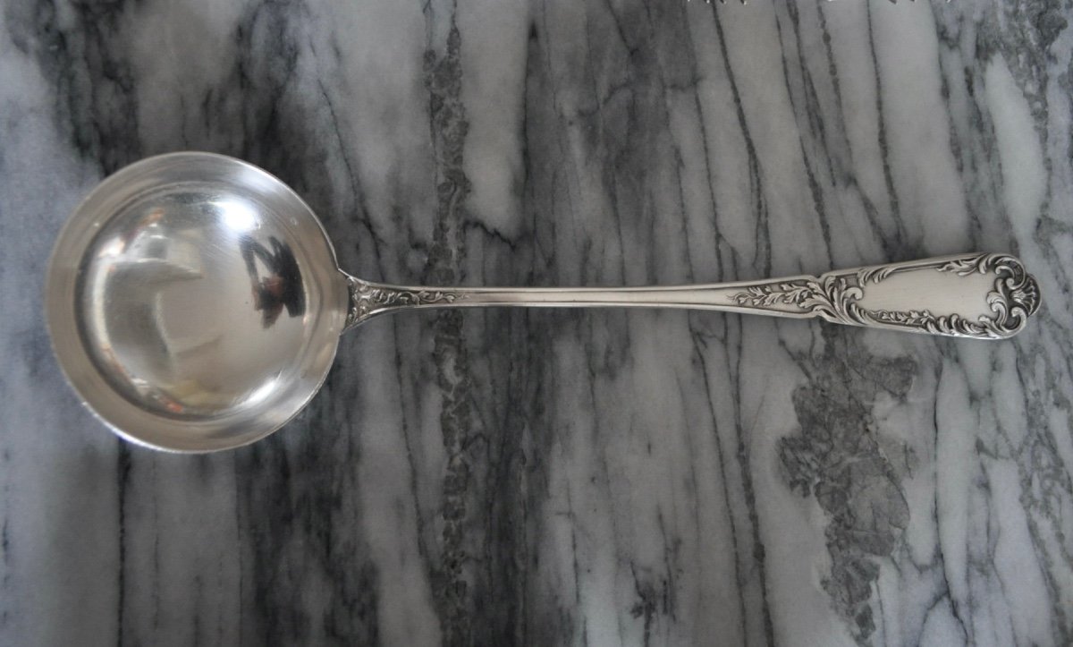 Sfam Housewife In Silver Metal Forks And Spoons Louis XV Rococo Cutlery Service-photo-2