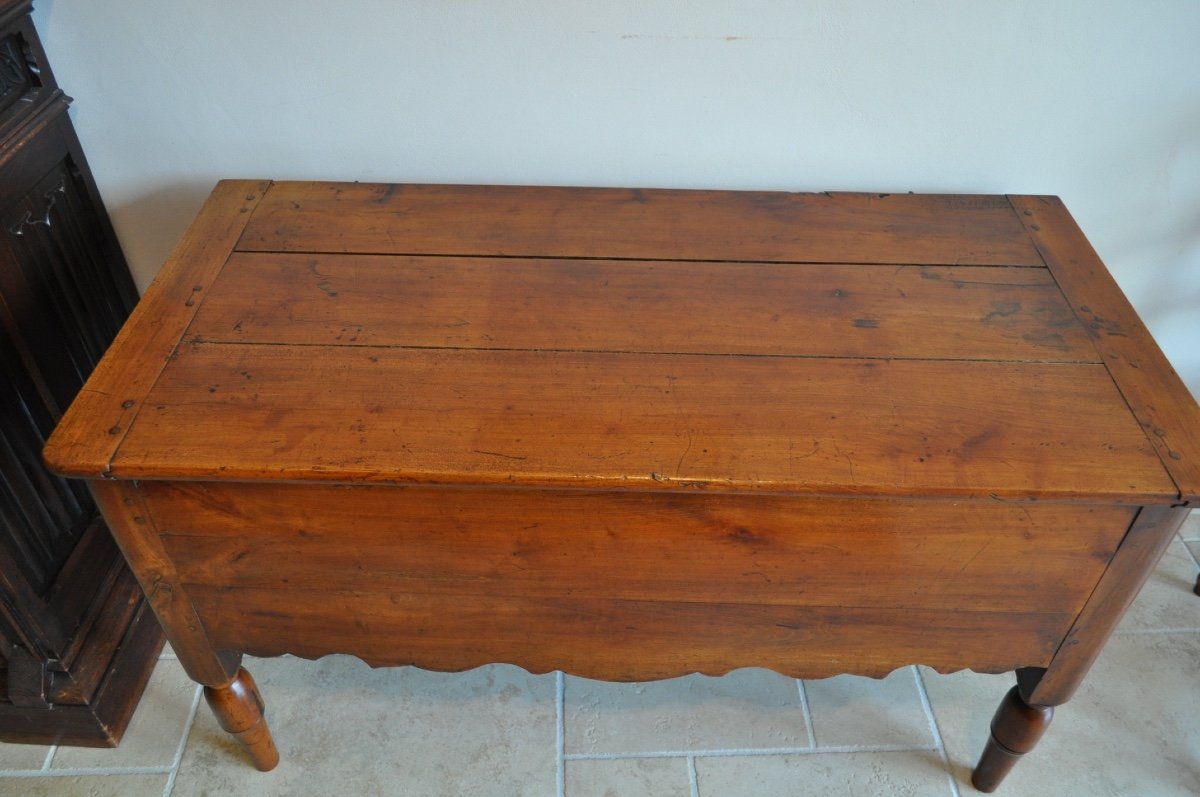 Antique Chest Or Chest In Solid Cherry Wood, 19th Century-photo-2