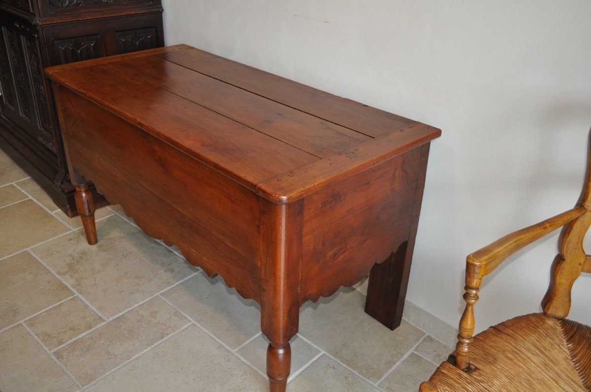 Antique Chest Or Chest In Solid Cherry Wood, 19th Century-photo-4