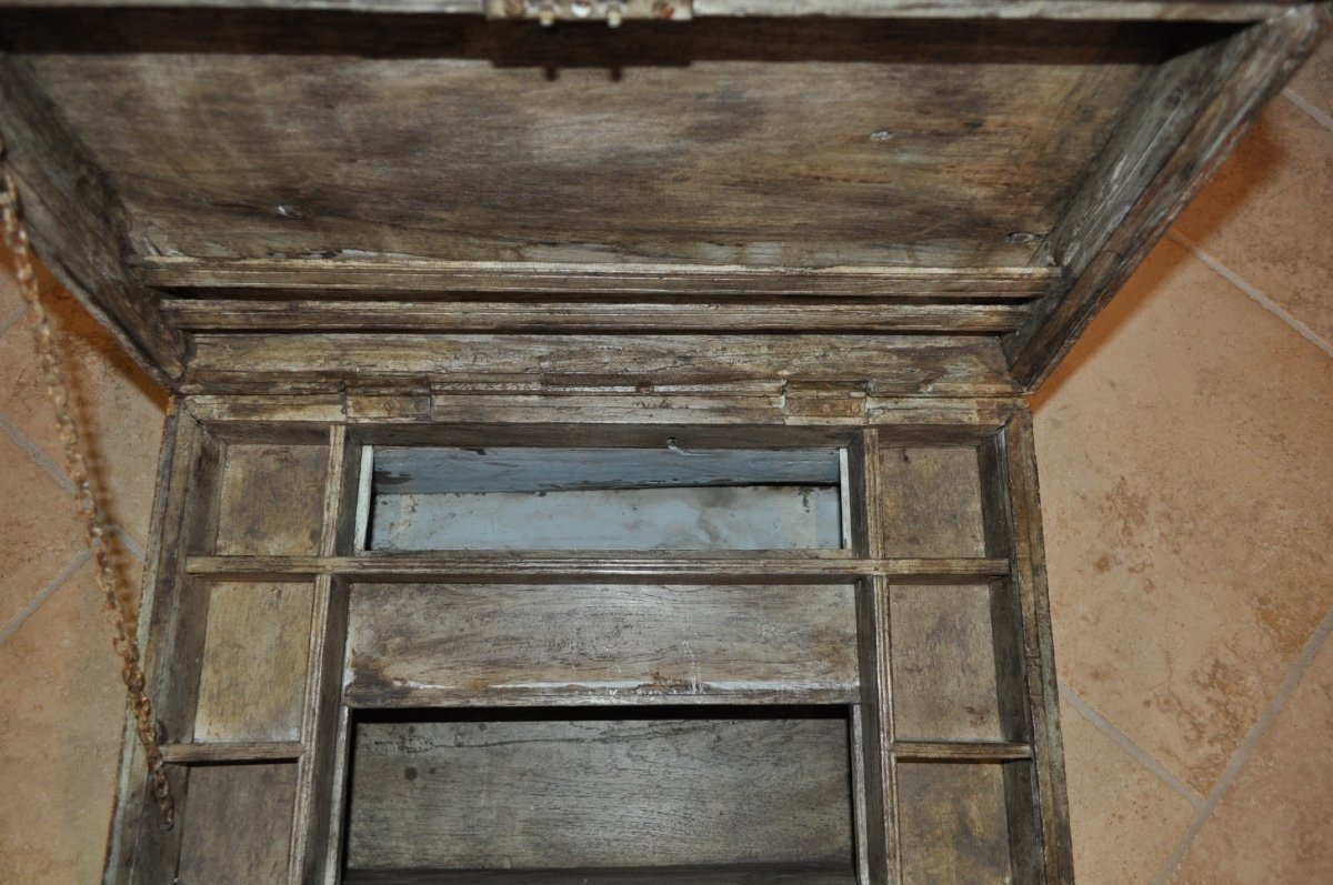 Oriental Public Writer's Chest Or Box In Painted Wood, Late 19th Century, Türkiye, Anatolia-photo-2