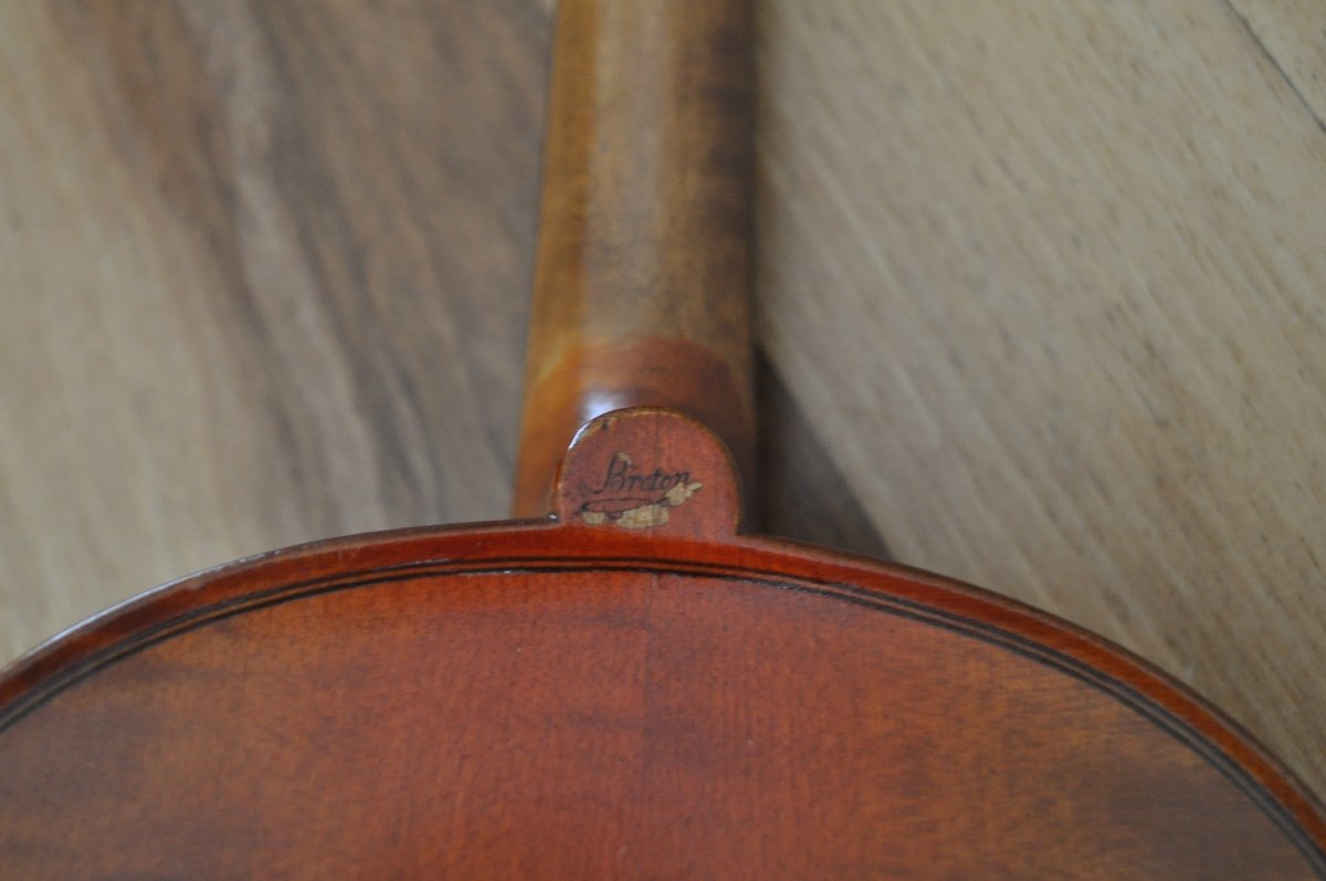 Old Whole Violin 4/4 Brand Signed Breton Patented By Sarm 35.8 Cm Period Early 20th Century-photo-1