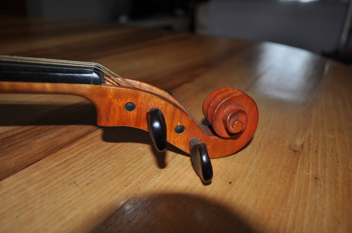 Old Whole Violin 4/4 Brand Signed Breton Patented By Sarm 35.8 Cm Period Early 20th Century-photo-3