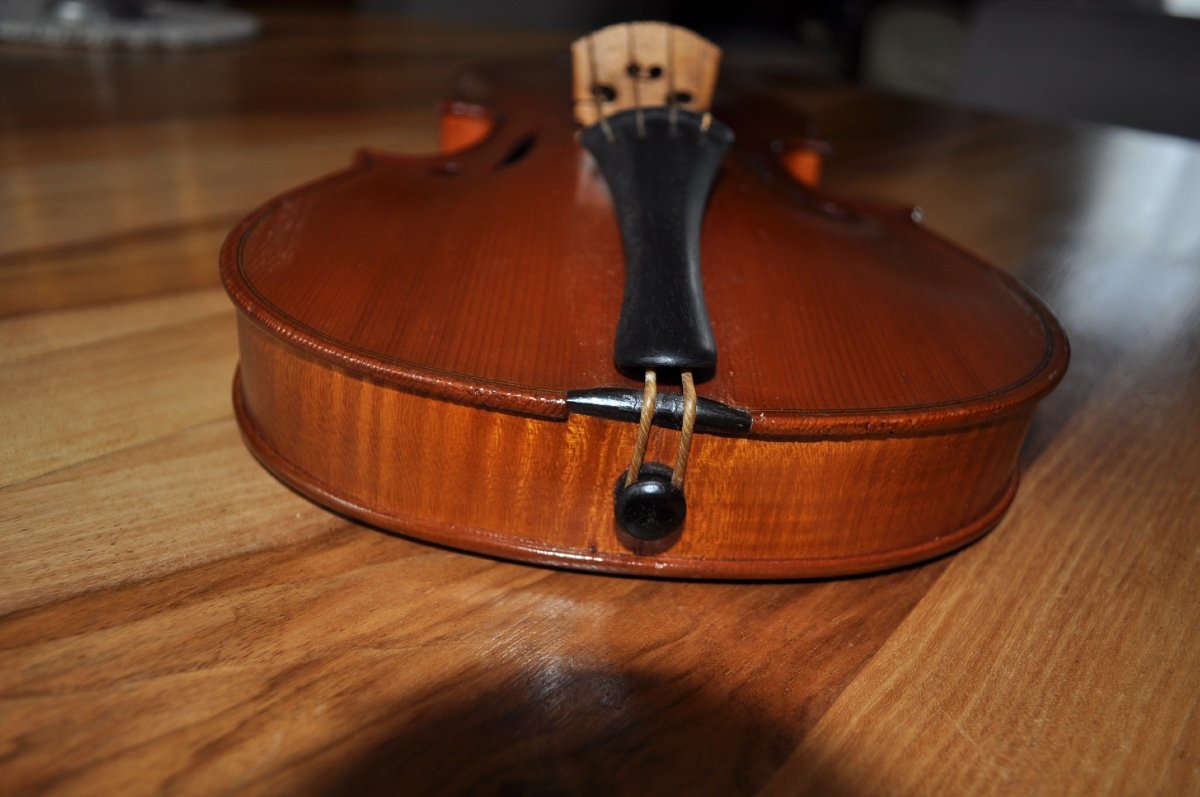 Old Whole Violin 4/4 Brand Signed Breton Patented By Sarm 35.8 Cm Period Early 20th Century-photo-7