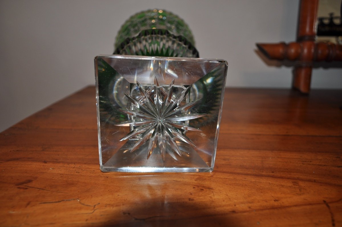 Large Medici Vase In Double Cut Green Crystal Unsigned ... St Louis?-photo-5