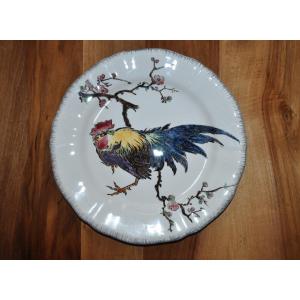 Rare Earthenware Plate From Gien The Great Birds The Coq De Bruyère Plate No. 9 Naturalist