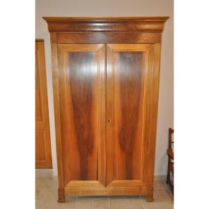 Small Antique Louis Philippe Wardrobe In Blond Walnut And Poplar From The 19th Century Antique Furniture