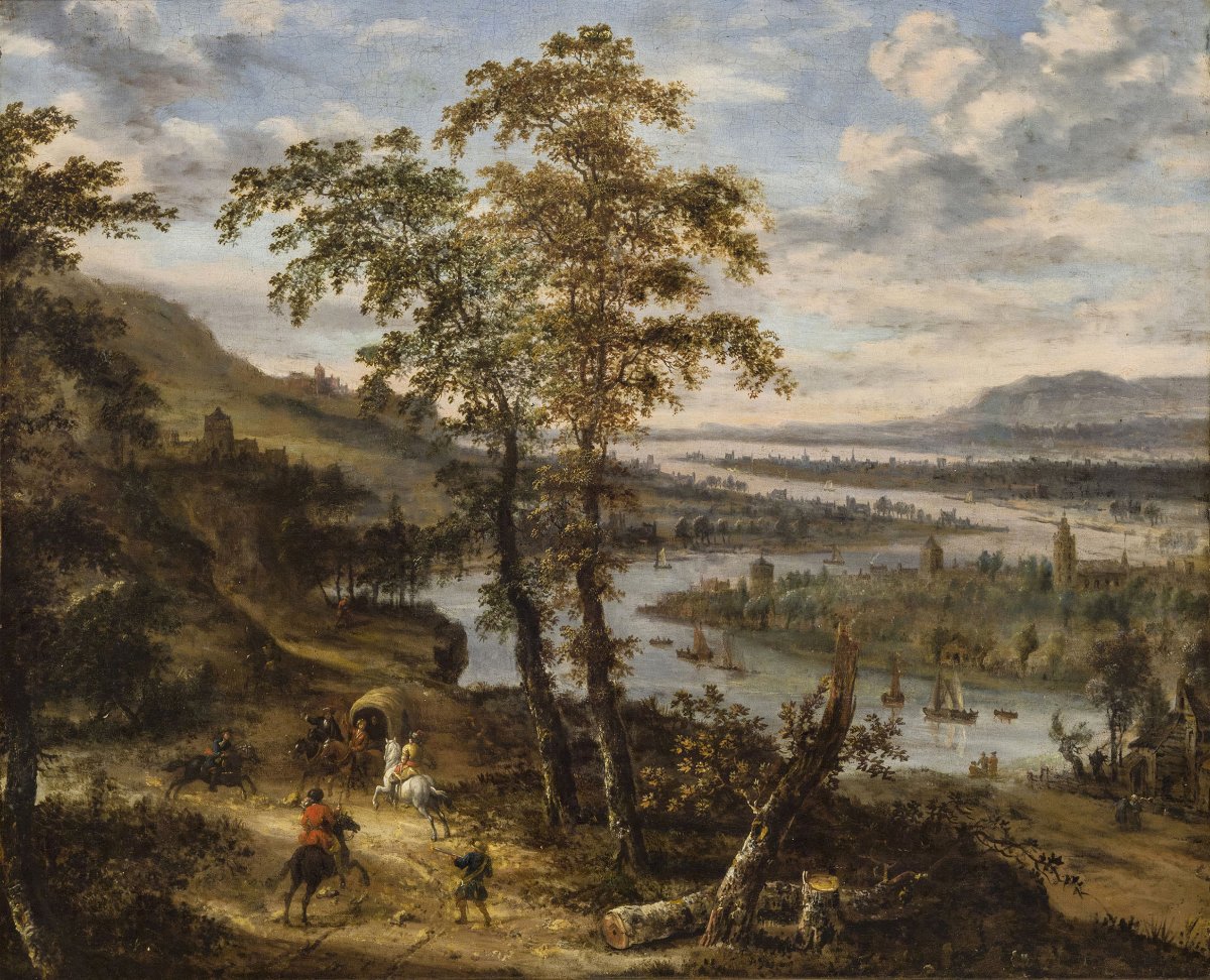 Attribué à Carel Van Falens (1683-1733), Convoi Attaqué Par Des Cavaliers Dans Un Paysage-photo-2