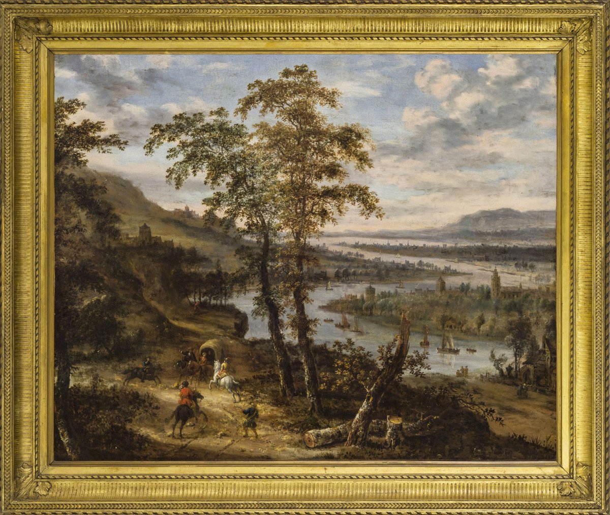 Attribué à Carel Van Falens (1683-1733), Convoi Attaqué Par Des Cavaliers Dans Un Paysage