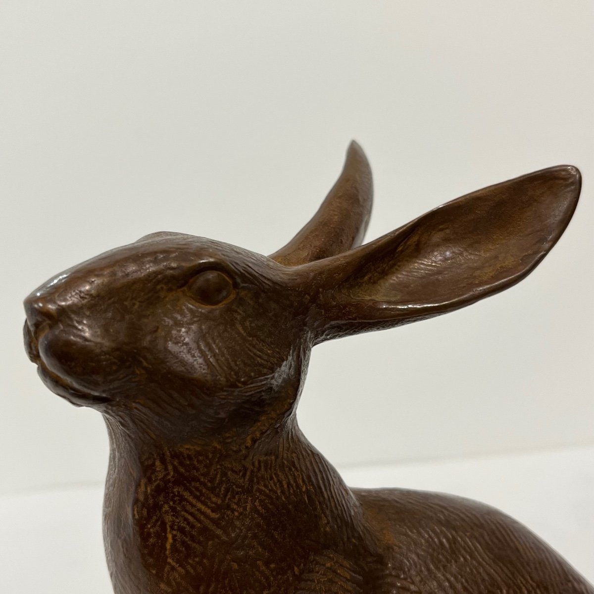 Okimono Bronze Japonais De Lapin - Japon-photo-4