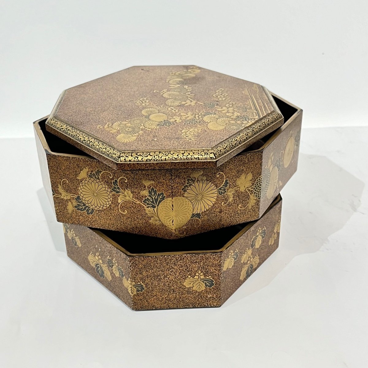 Japanese Lacquered Box 2 Tier Edo - Japan-photo-3