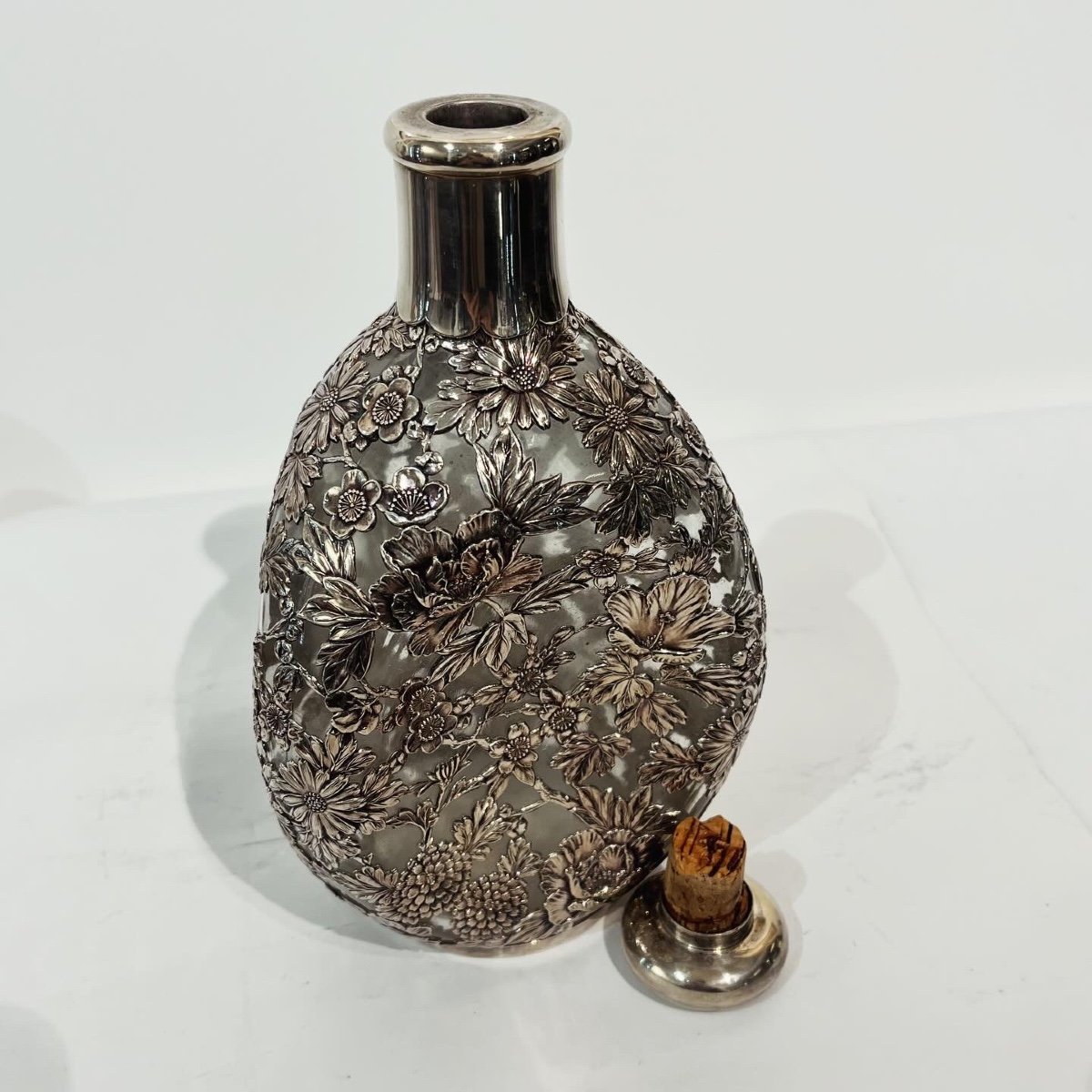 Japanese Glass And Silver Carafe - Japan-photo-5