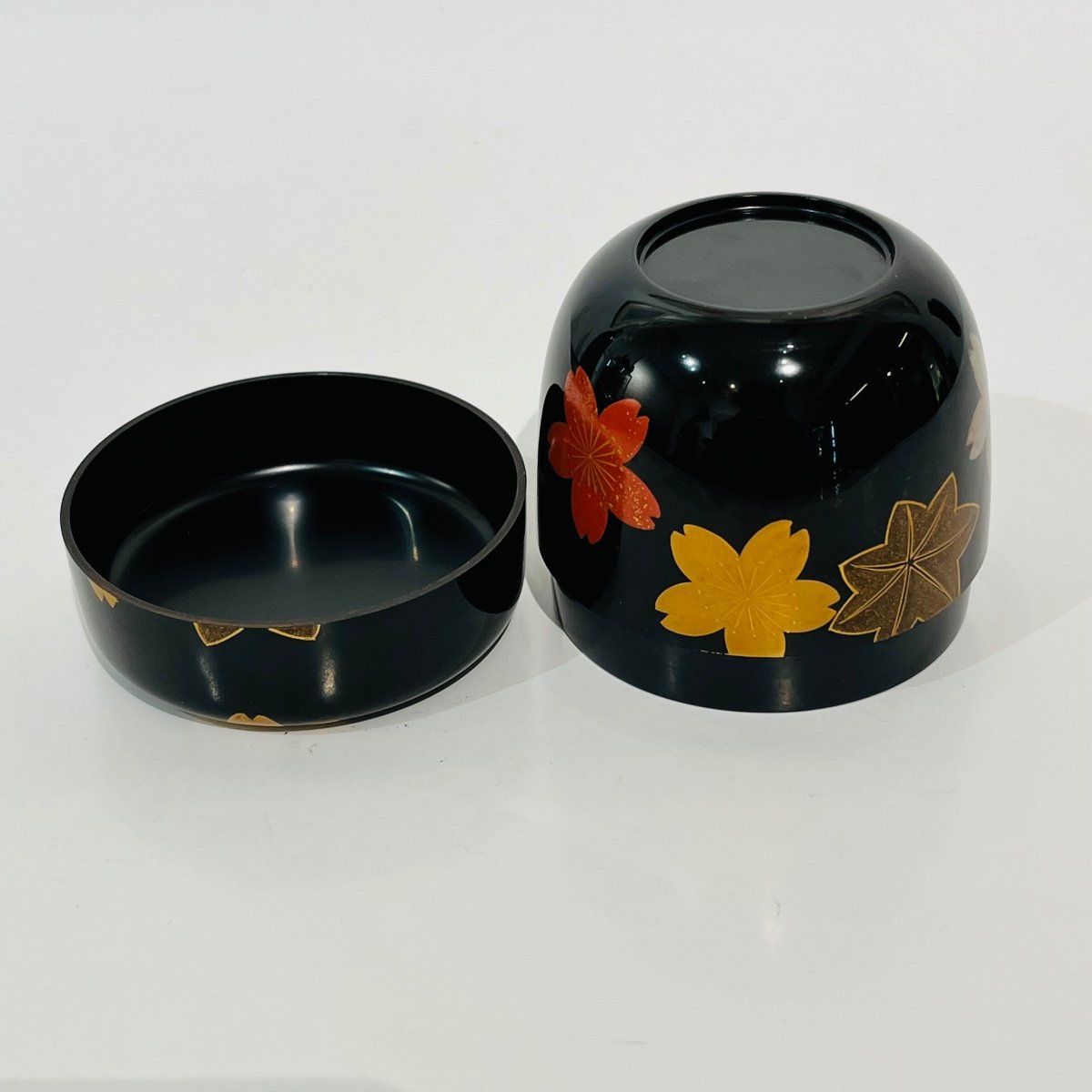 Natsume Japanese Lacquered Box For Macha Momiji And Sakura - Japan-photo-1