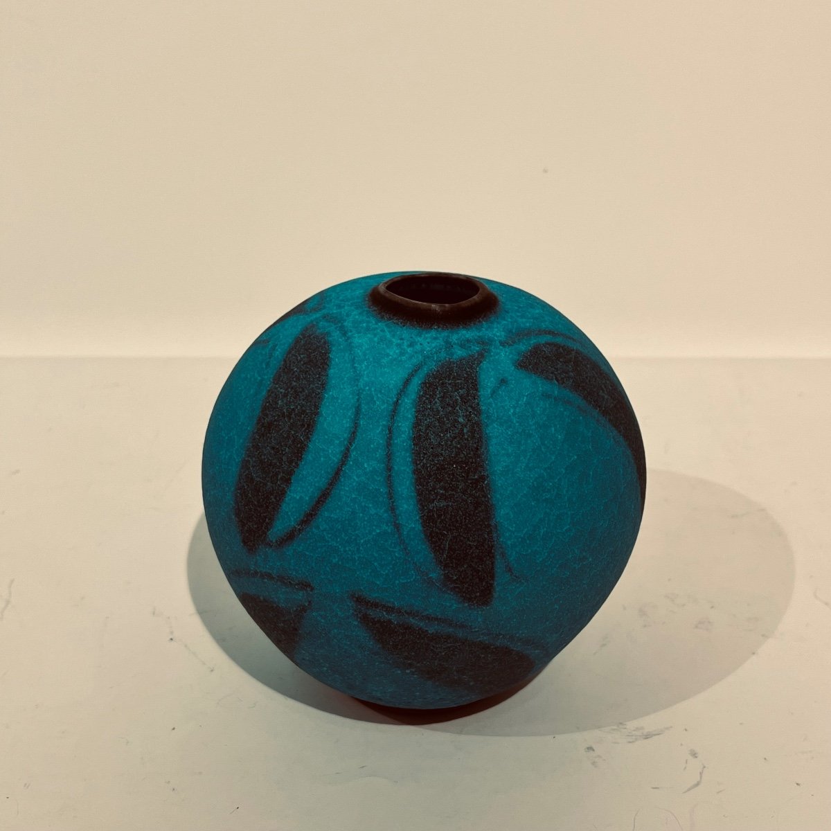 Vase Boule Turquoise Japonais En Céramique - Japon -photo-6