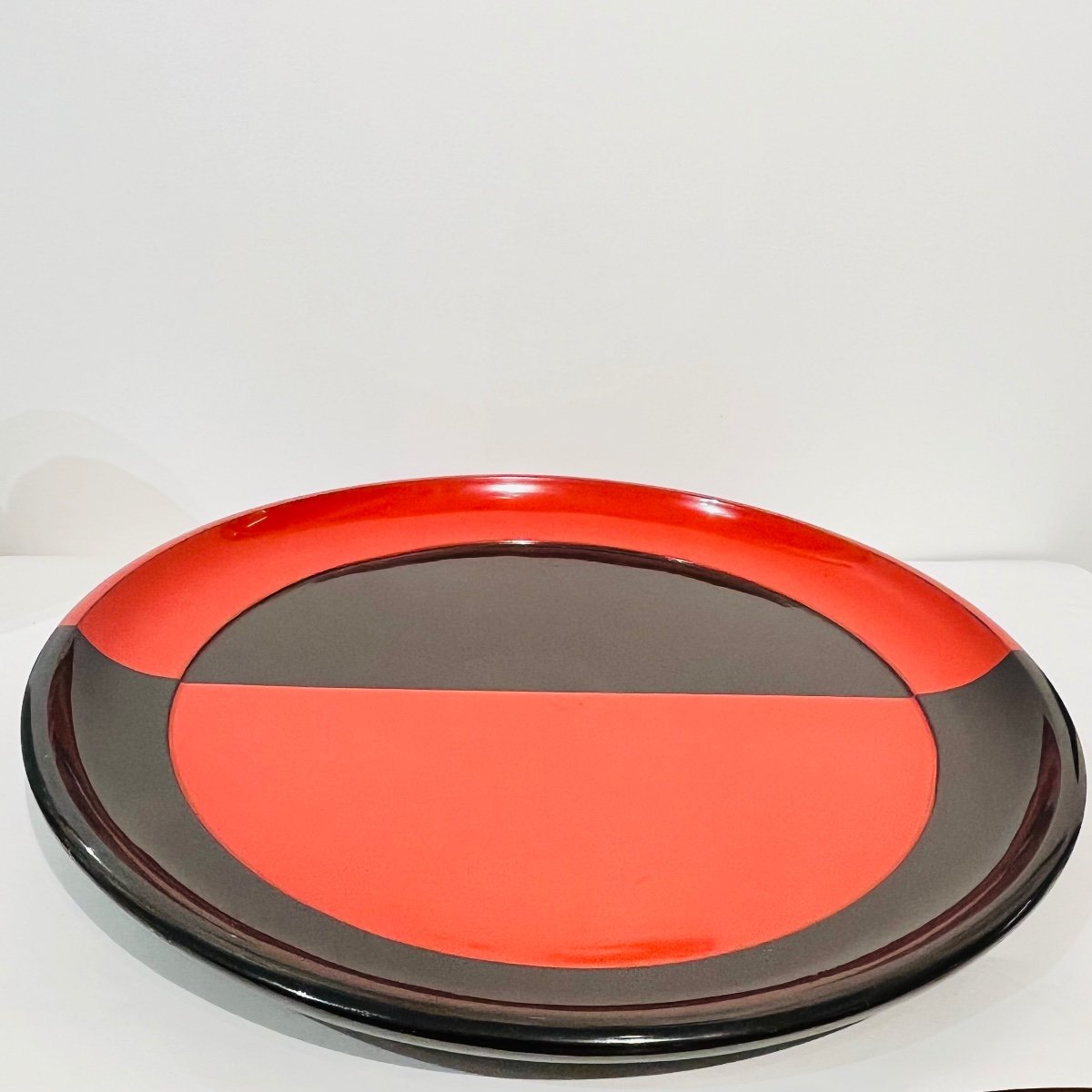 Large Modernist Black And Red Lacquered Japanese Tray - Japan-photo-3