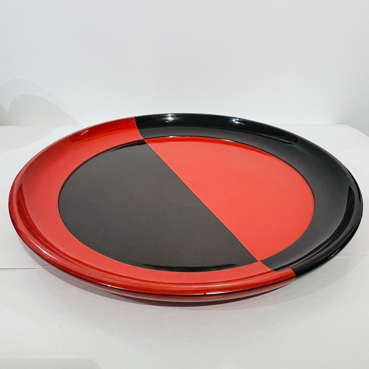 Large Modernist Black And Red Lacquered Japanese Tray - Japan-photo-3