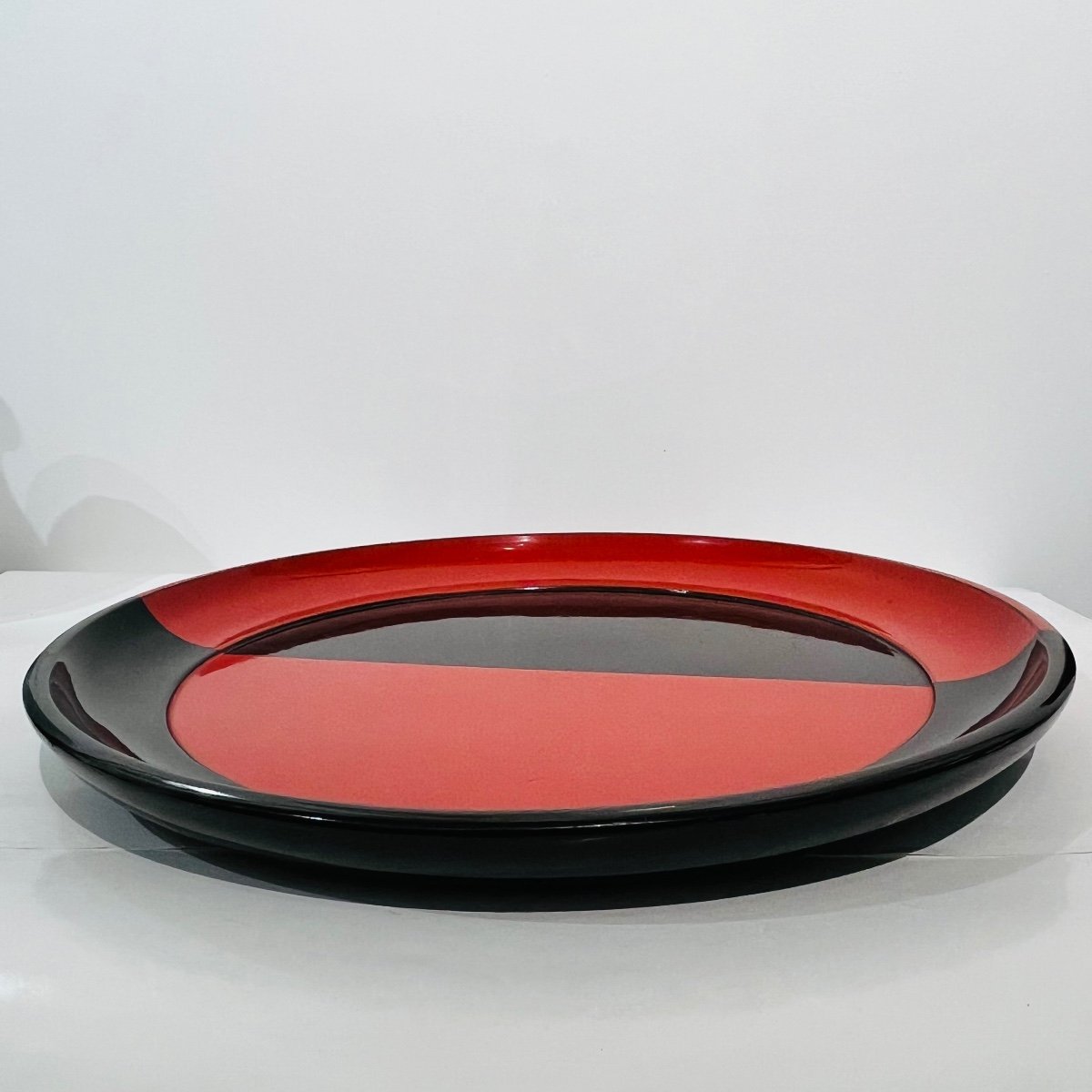 Large Modernist Black And Red Lacquered Japanese Tray - Japan-photo-5