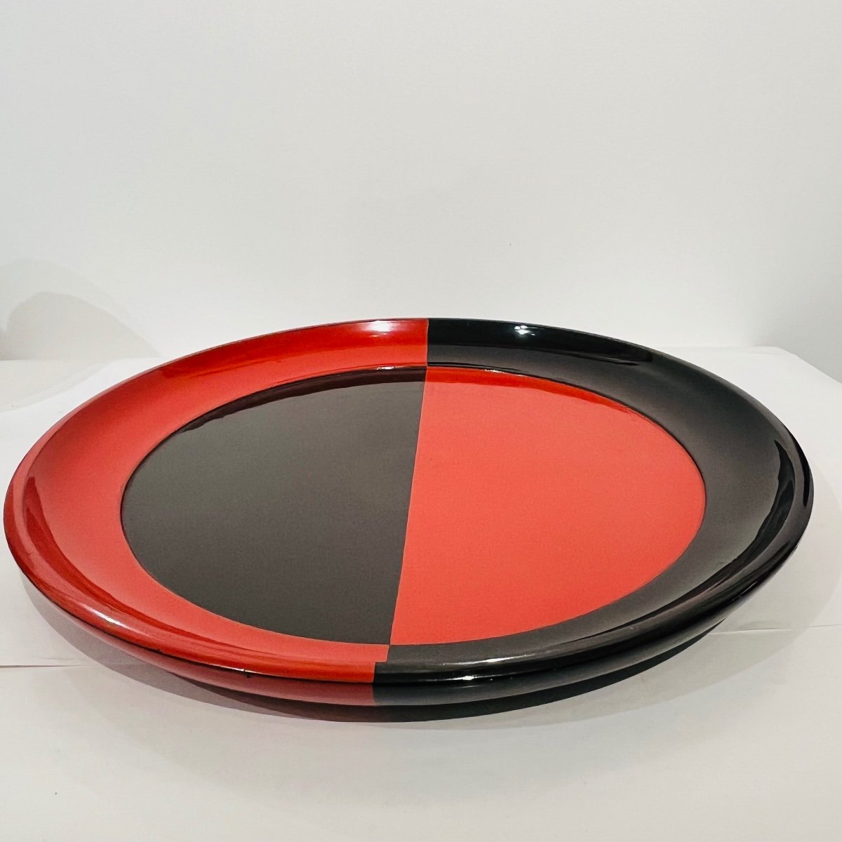 Large Modernist Black And Red Lacquered Japanese Tray - Japan-photo-6