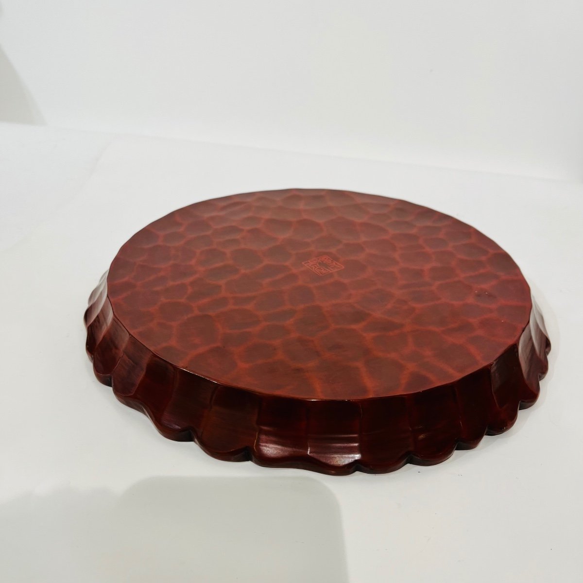 Japanese Lacquered Plate Flower In Kamakura Lacquer - Japan-photo-2