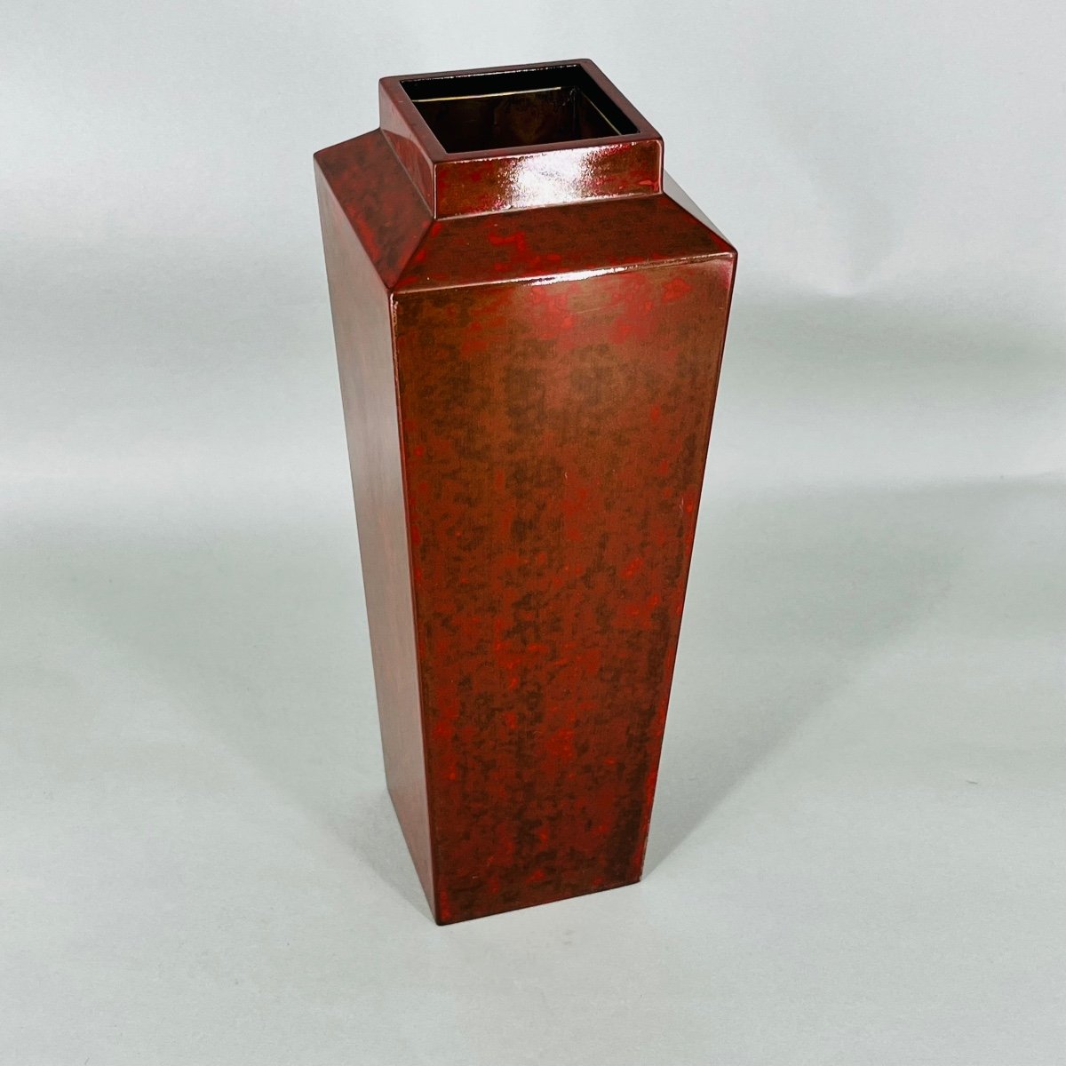 Japanese Lacquer Vase With Geometric Lines - Japan-photo-6