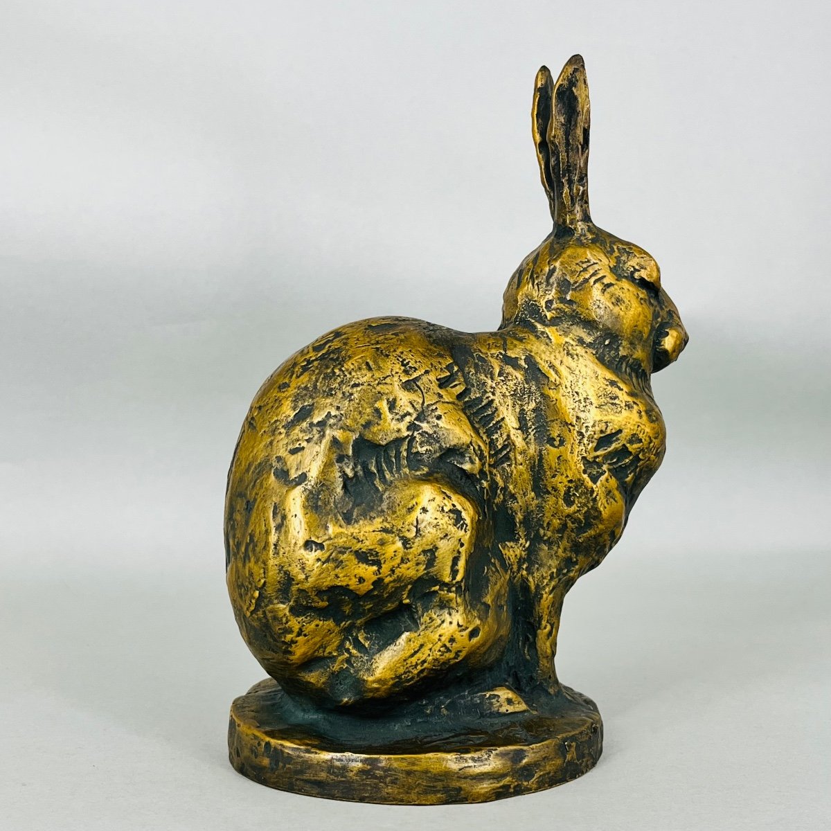 Sculpture Japonaise De Lapin en cuivre - Japon-photo-2